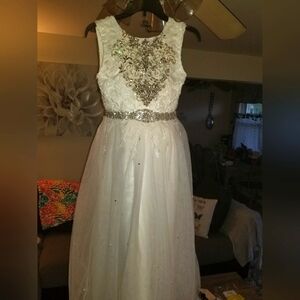 Communion Gown Girl's size 11-12 flower girl junior bridesmaids dress - HandMade